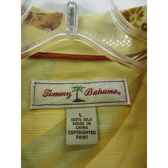 Tommy Bahama Shirt Large Silk Hawaiian Button Up Loop Collar Tropical - Picture 9 of 10
